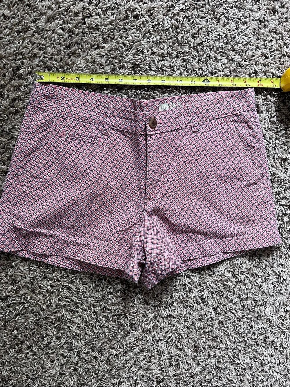 GAP Womens Pink Yellow Geometric Diamond‎ Print Shorts Size 06R